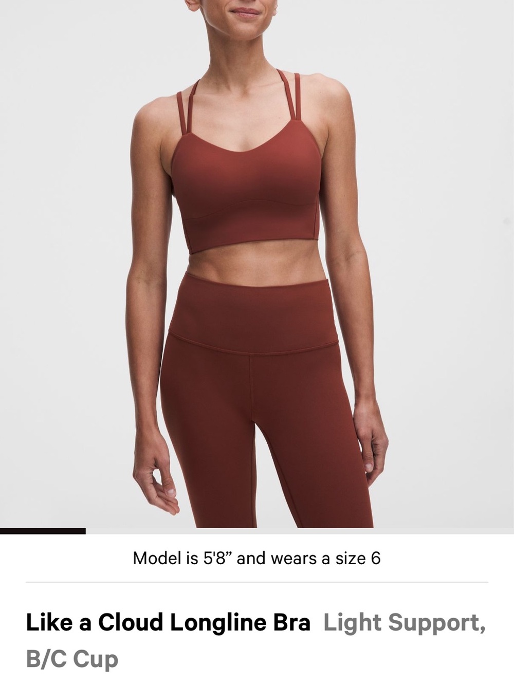 lululemon athletica Like a Cloud Longline Bra - Rust Brown
